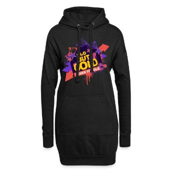 Old but Gold Graffiti Neon Never too Old - Hoodie-Kleid - Schwarz - Vorne