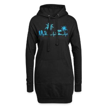 Heartbeat Palm Tree Glass Flipp Flop Summer Lover - Sweat-shirt à capuche long Femme - noir - Devant