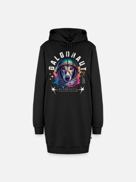 Windhund-Design | Galgonaut - Hoodie-Kleid - Schwarz