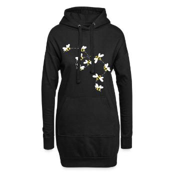Bienen Flug - Hoodie-Kleid - Schwarz - Vorne