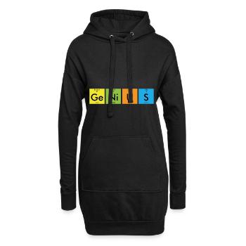 Genius Genius Tableau périodique cadeau de chimie - Sweat-shirt à capuche long Femme - noir - Devant