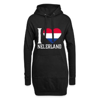J'adore le cadeau Nederland - Sweat-shirt à capuche long Femme - noir - Devant