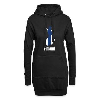 Finland Finlande carte nationale cadeau national - Sweat-shirt à capuche long Femme - noir - Devant
