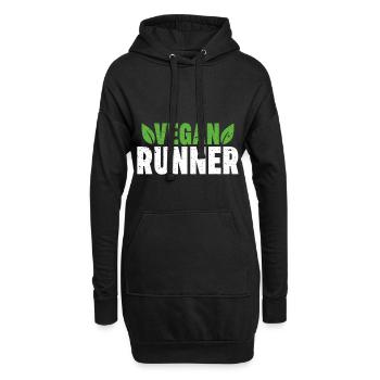 Cadeau sportif Vegan Runner Run Marathon - Sweat-shirt à capuche long Femme - noir - Devant