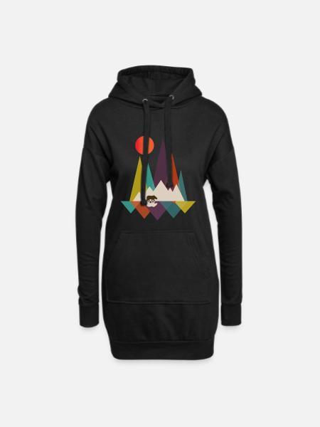 Nature lovers Digital Art Art Gift - Hoodie Dress - black
