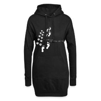 Hunde Pfote immer zusammen Spruch Geschenk - Hoodie-Kleid - Schwarz - Vorne