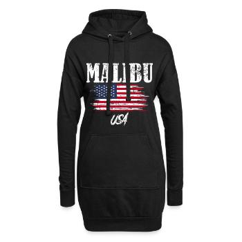 USA Fahne Malibu Urlaub Sommer Geschenk - Hoodie-Kleid - Schwarz - Vorne