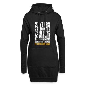 Un cadeau d'anniversaire de 21 ans en maths - Sweat-shirt à capuche long Femme - noir - Devant