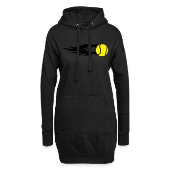 Tennis ball on fire - Sweat-shirt à capuche long Femme - noir - Devant