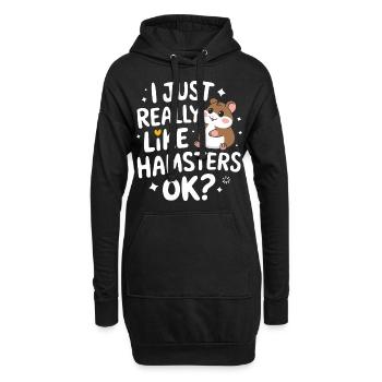 Hamster - Hoodie-Kleid - Schwarz - Vorne