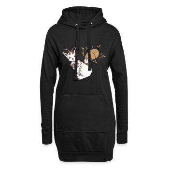Ecuciole - Sweat-shirt à capuche long Femme - noir - Devant