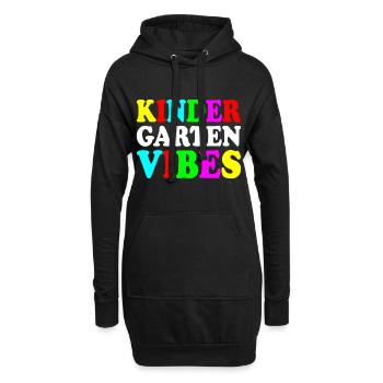 kindergarten vibes - Hoodie-Kleid - Schwarz - Vorne