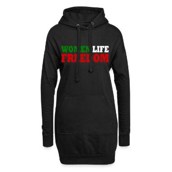 Women life freedom - Sweat-shirt à capuche long Femme - noir - Devant