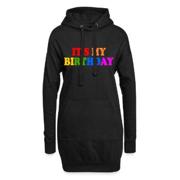 Its my birthday - Sweat-shirt à capuche long Femme - noir - Devant