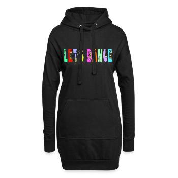 Cute dansons motivation texte Lettres de danse - Sweat-shirt à capuche long Femme - noir - Devant