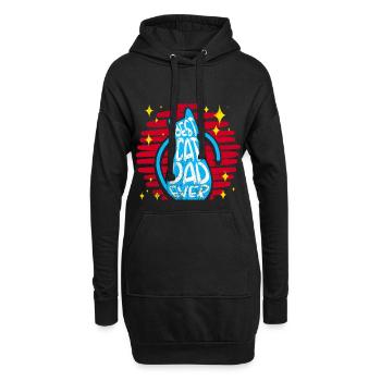 Meilleur cadeau rétro chat papa jamais Kitty Cats - Sweat-shirt à capuche long Femme - noir - Devant