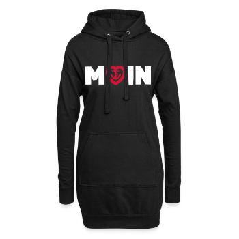 MOIN Herz Anker Norden Liebe - Hoodie-Kleid - Schwarz - Vorne