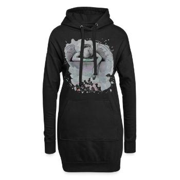 Trauernder Engel/Sorrow - Hoodie-Kleid - Schwarz - Vorne