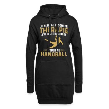 J'ai juste besoin de jouer au handball - Sweat-shirt à capuche long Femme - noir - Devant
