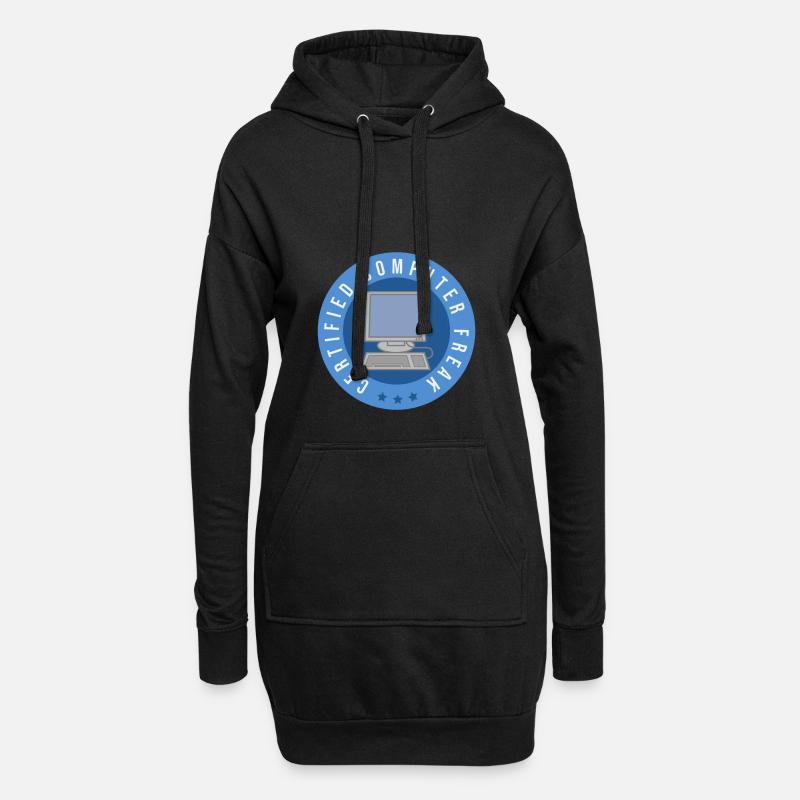 Computer certified - Computer Freak - Hoodie-Kleid - Schwarz