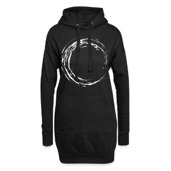Rond brosse moderne cool vecteur blanc - Sweat-shirt à capuche long Femme - noir - Devant