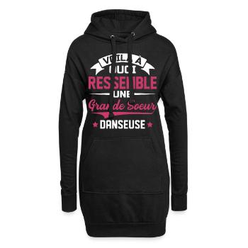 Voila à quoi ressemble grande soeur danseuse - Sweat-shirt à capuche long Femme - noir - Devant