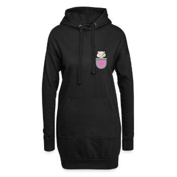 Pocket Hamster - Sweat-shirt à capuche long Femme - noir - Devant