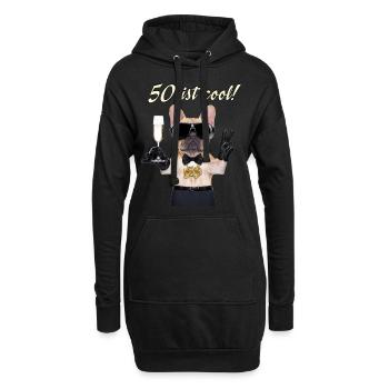 NEU Geburstags Mops 50 ist cool Geschenk - Hoodie-Kleid - Schwarz - Vorne