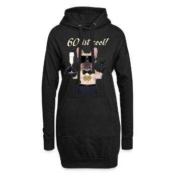 NEU Geburstags Mops 60 ist cool Geschenk - Hoodie-Kleid - Schwarz - Vorne