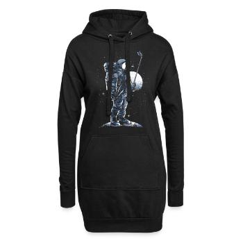 Astronaut - Hoodie-Kleid - Schwarz - Vorne