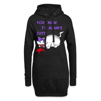 YOU KNOW I'M ALWAYS CUTE - Hoodie-Kleid - Schwarz - Vorne