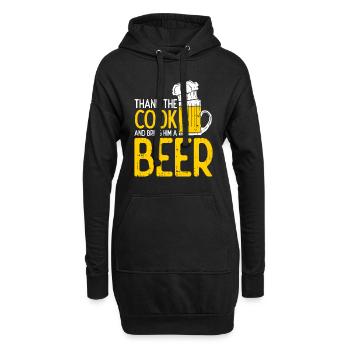 Remerciez le cuisinier et apportez-lui une bière - Sweat-shirt à capuche long Femme - noir - Devant