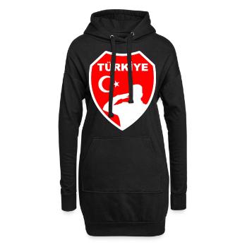 Turkey Türkiye Türkei Soldaten Stolz Ehre Trauer - Hoodie-Kleid - Schwarz - Vorne