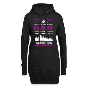 Furry Fable Anime - Hoodie-Kleid - Schwarz - Vorne