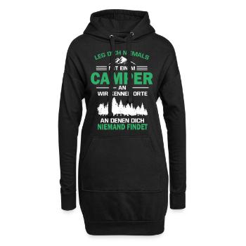 Camper Zelten Wohnwagen - Hoodie-Kleid - Schwarz - Vorne