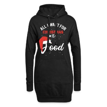 Weihnachtsessen Christmas food Festnacht - Hoodie-Kleid - Schwarz - Vorne
