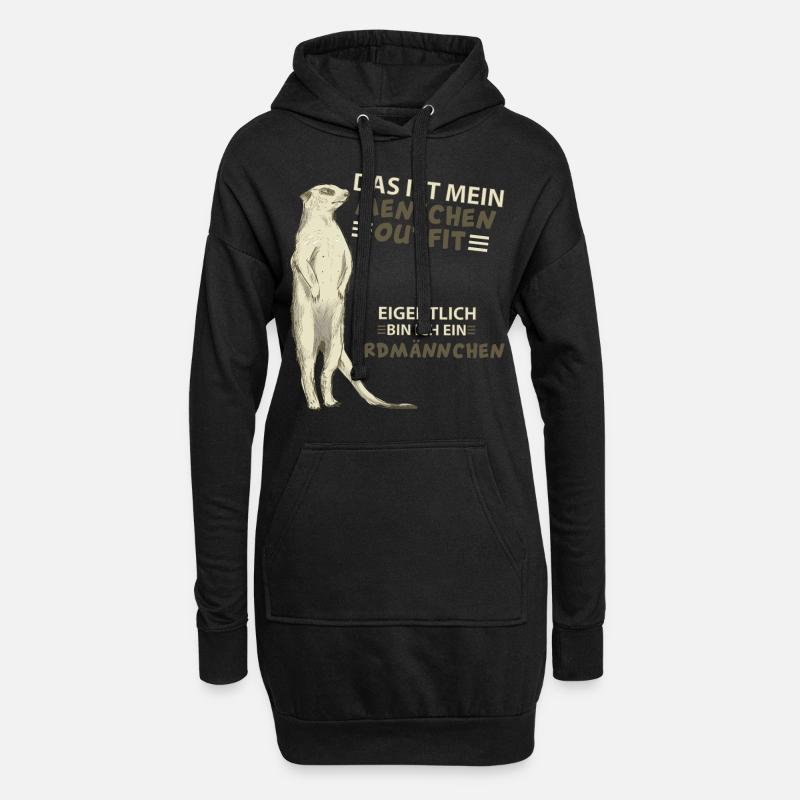 Erdmännchen - Hoodie-Kleid - Schwarz