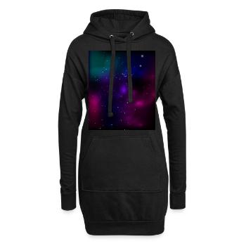 Galaxie - Nordlichter - Hoodie-Kleid - Schwarz - Vorne