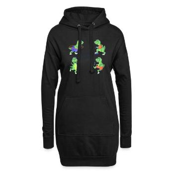 Sportzeit Dinosaurier Sport Team niedlich - Hoodie-Kleid - Schwarz - Vorne