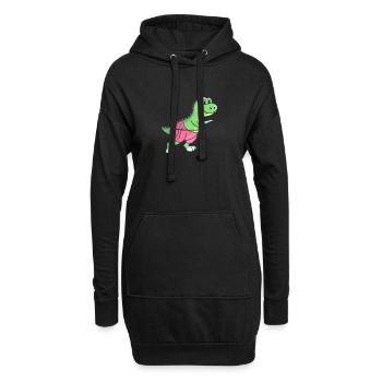 Sport dinosaure saut à la corde dino fille - Sweat-shirt à capuche long Femme - noir - Devant