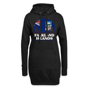 Falklandinseln - Hoodie-Kleid - Schwarz - Vorne