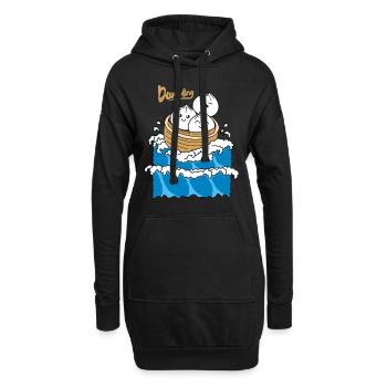 Dumpling in the Wave - Hoodie Dress - black - Front