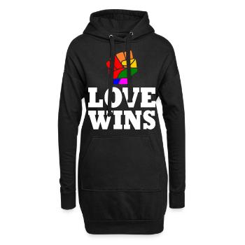 Love wins - Hoodie-Kleid - Schwarz - Vorne