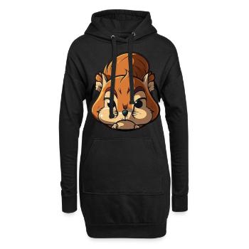 Écureuil - Sweat-shirt à capuche long Femme - noir - Devant