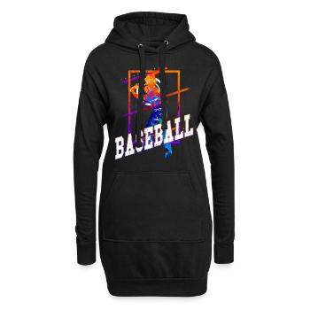 Joueur de baseball Vintage Coloré - Sweat-shirt à capuche long Femme - noir - Devant