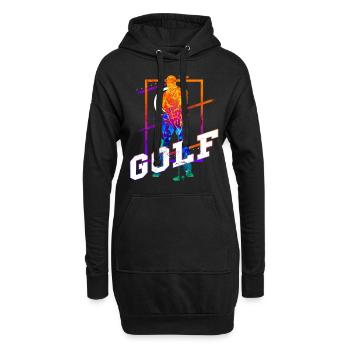 Golf Golfen Golfspieler Sport Hobby Club Vintage - Hoodie-Kleid - Schwarz - Vorne