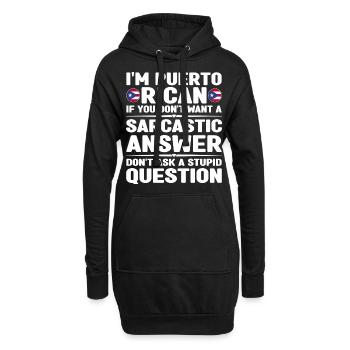 Puerto Rico Flagge | Puerto Ricaner Geschenkideen - Hoodie-Kleid - Schwarz - Vorne