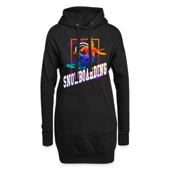 Snowboard Snowboarding Snowboarder Freestyle Stunt - Hoodie-Kleid - Schwarz - Vorne