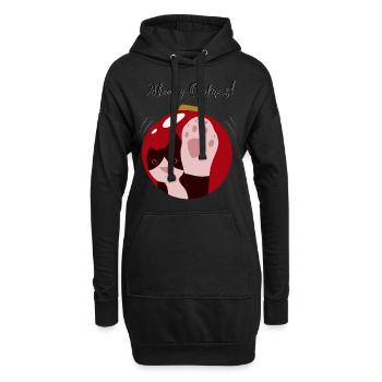 Meowy Catmas boule rouge, chat de smoking - Sweat-shirt à capuche long Femme - noir - Devant