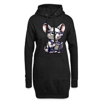 Cute Mouse Teacher - Hoodie-Kleid - Schwarz - Vorne